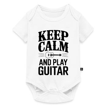 Bleib ruhig und spiel Gitarre - Baby Premium Kurzarmbody - Weiß - Vorne