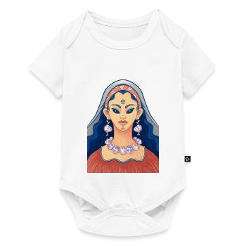 Hexe mit menschlichen Ohrringen und Halskette - Baby Premium Kurzarmbody - Weiß - Vorne