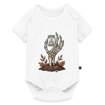 Skeletthand mit brennendem Licht - Baby Premium Kurzarmbody - Weiß - Vorne