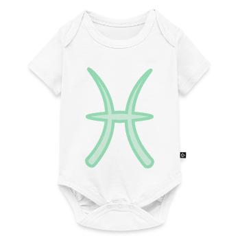 Fische-Tierkreiszeichen Pastellgrün - Baby Premium Kurzarmbody - Weiß - Vorne