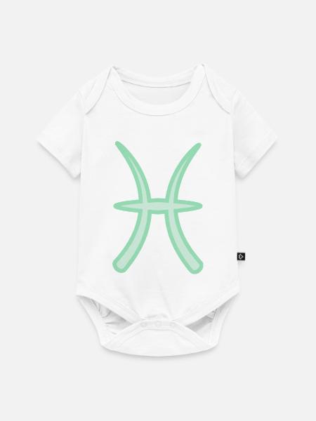 Fische-Tierkreiszeichen Pastellgrün - Baby Premium Kurzarmbody - Weiß