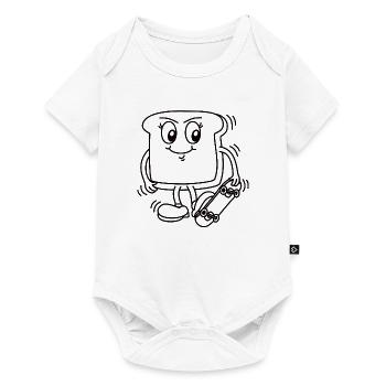 Toast mit Skateboard - Baby Premium Kurzarmbody - Weiß - Vorne
