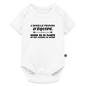 travail d'équipe - Body à manches courtes Premium Bébé - blanc - Devant