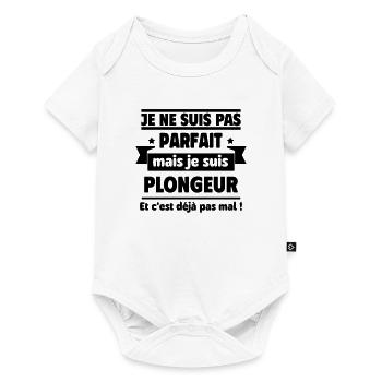 Pas parfait, mais plongeur,plongée - Body à manches courtes Premium Bébé - blanc - Devant