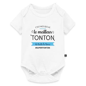 Meilleur Tonton de Toute la Terre - Body à manches courtes Premium Bébé - blanc - Devant