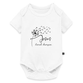 Jesus, eternal champion has a chic dandelion graph - Baby Premium short-sleeve bodysuit - white - Front