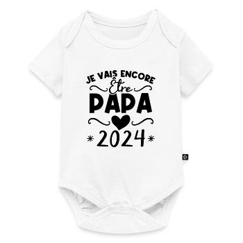 Je vais encore être papa en 2024 Cadeau futur papa - Body à manches courtes Premium Bébé - blanc - Devant