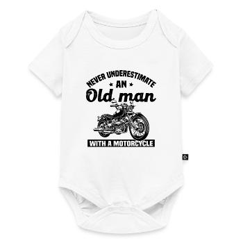 Never underestimate an old man with a motorcycle - Baby Premium short-sleeve bodysuit - white - Front