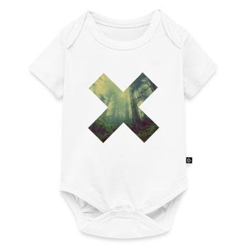 Croix géométrique de la forêt - Body à manches courtes Premium Bébé - blanc - Devant