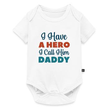 J’ai un héros que je l’appelle papa - Body à manches courtes Premium Bébé - blanc - Devant