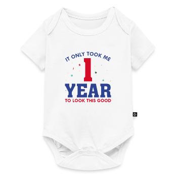 Ich brauchte nur 1 Jahr, um so gut auszusehen - Baby Premium Kurzarmbody - Weiß - Vorne