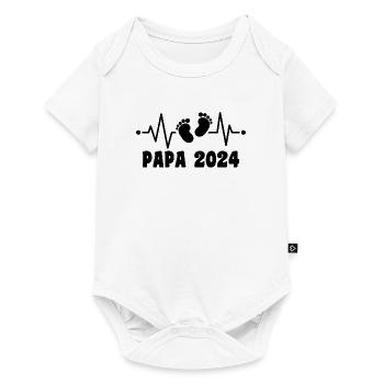 Papa 2024 Frequenz Herschlag Der Papa zum Vatertag - Baby Premium Kurzarmbody - Weiß - Vorne