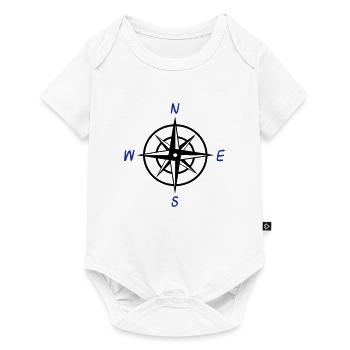 Boussole marin nautique survivant de la côte cadeau - Body à manches courtes Premium Bébé - blanc - Devant