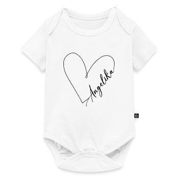 Angelika Nom Ligne de coeur - Body à manches courtes Premium Bébé - blanc - Devant