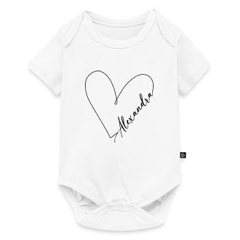 Alexandra Name Herzlinie - Baby Premium Kurzarmbody - Weiß - Vorne
