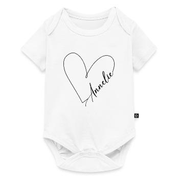 Annelie Name Heart Line - Baby Premium short-sleeve bodysuit - white - Front