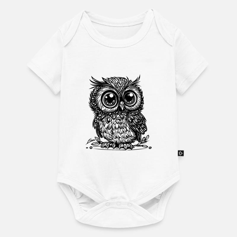 Hibou mignon - Petit Hibou - Body à manches courtes Premium Bébé - blanc