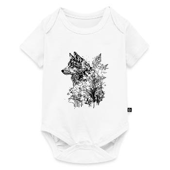 Vintage Wolf Head Portrait Nature Ink Tattoo Style - Baby Premium short-sleeve bodysuit - white - Front
