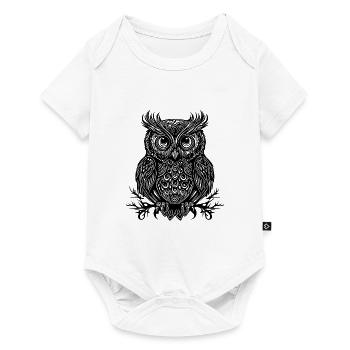 Vintage owl with big eyes - Baby Premium short-sleeve bodysuit - white - Front