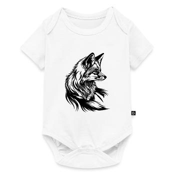 Little Cute Fox Portrait Tattoo Ink - Baby Premium short-sleeve bodysuit - white - Front