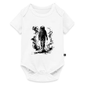 Vintage astronaut walking in the fog moonlight - Baby Premium short-sleeve bodysuit - white - Front