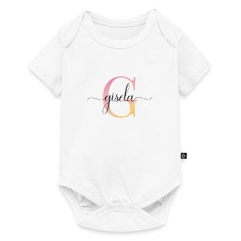G| Monogramm | Name | Gisela |Watercolor - Baby Premium Kurzarmbody - Weiß - Vorne