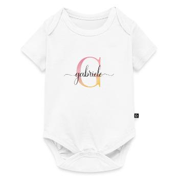 G| Monogram | Name | Gabriele |Watercolor - Baby Premium short-sleeve bodysuit - white - Front