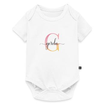 G| Monogramm | Name | Gerda |Watercolor - Baby Premium Kurzarmbody - Weiß - Vorne