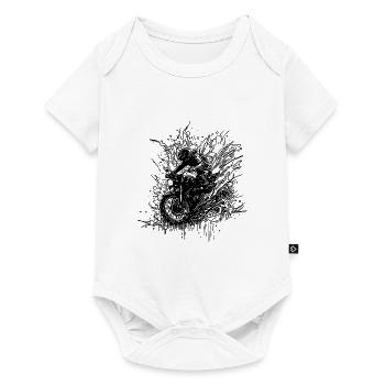 Bikerin Motorrad Geländefahrt Splash Style - Baby Premium Kurzarmbody - Weiß - Vorne