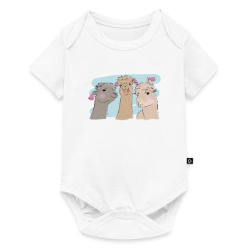 Design illustré avec des alpagas - Body à manches courtes Premium Bébé - blanc - Devant