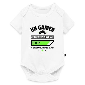 un gamer ne vieillit pas,idée cadeau anniversaire - Body à manches courtes Premium Bébé - blanc - Devant
