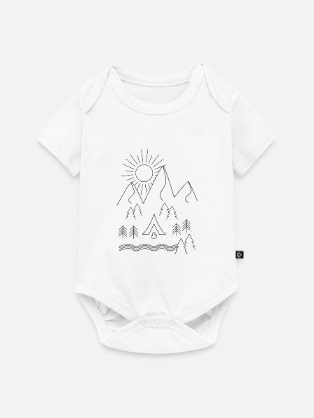 Camping - Baby Premium Kurzarmbody - Weiß