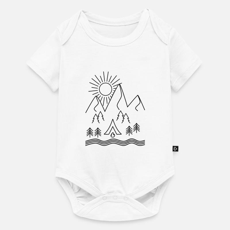 Camping - Baby Premium Kurzarmbody - Weiß