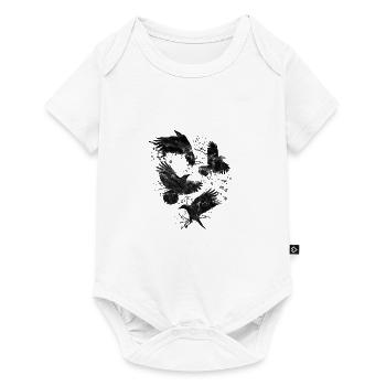 Raven crow bird black bird of prey intelligent - Baby Premium short-sleeve bodysuit - white - Front