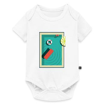 Pool in summer - Baby Premium short-sleeve bodysuit - white - Front