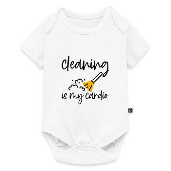 Cleaning Is My Cardio 4 - Baby Premium short-sleeve bodysuit - white - Front