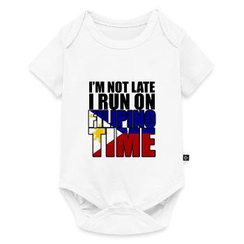 Je ne suis pas en retard Je cours sur Filipino Time 2 - Body à manches courtes Premium Bébé - blanc - Devant