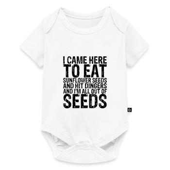 Je suis venu ici pour manger des graines de tournesol et frapper Dingers 3 - Body à manches courtes Premium Bébé - blanc - Devant