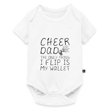 Cheer Dad, The Only Thing I Flip Is My Wallet 4 - Baby Premium Kurzarmbody - Weiß - Vorne