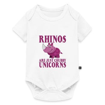 Les rhinocéros ne sont que des licornes potelées - Body à manches courtes Premium Bébé - blanc - Devant