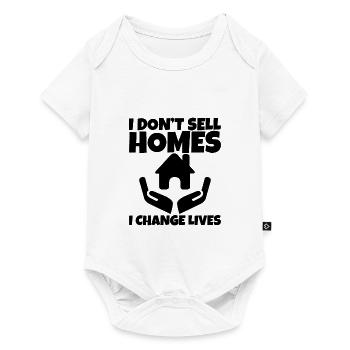 Je ne vends pas de maisons, je change des vies - Body à manches courtes Premium Bébé - blanc - Devant