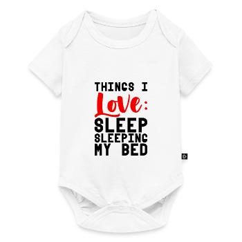 Choses que j’aime, dormir dans mon lit 4 - Body à manches courtes Premium Bébé - blanc - Devant