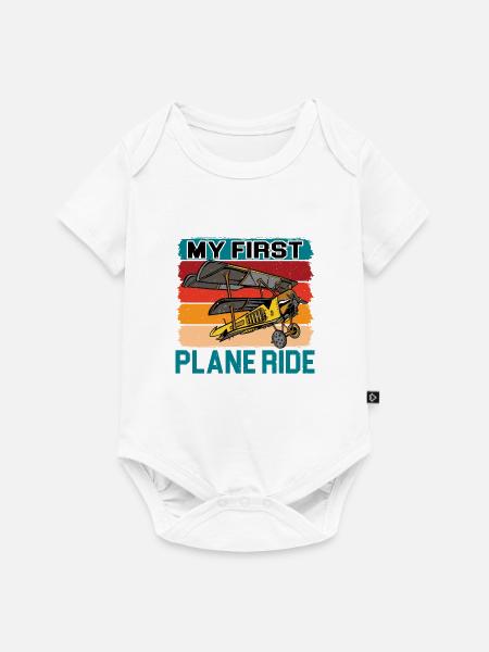 My First Plane Ride 38 - Baby Premium Kurzarmbody - Weiß