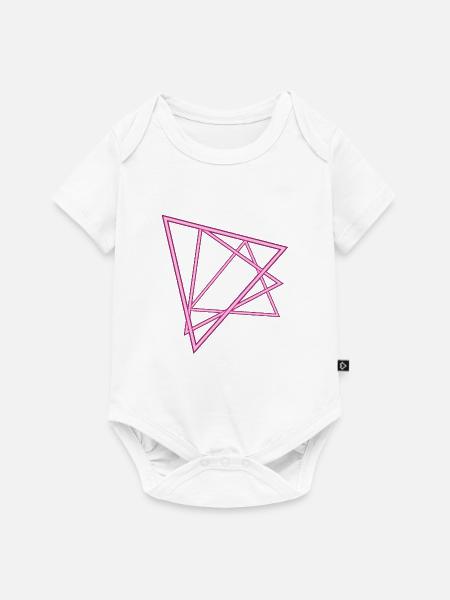 Neon Dreiecke - Baby Premium Kurzarmbody - Weiß