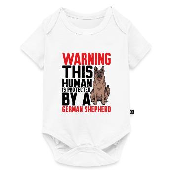 This Human Is Protected By A German Shepherd 5 - Baby Premium Kurzarmbody - Weiß - Vorne