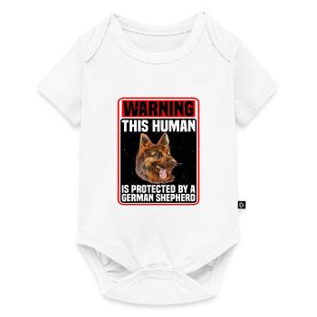 This Human Is Protected By A German Shepherd 4 - Baby Premium Kurzarmbody - Weiß - Vorne