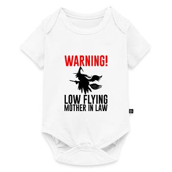 Warning Low Flying Mother In Law 2 - Baby Premium short-sleeve bodysuit - white - Front