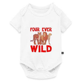 Four Ever Wild 40 - Baby Premium Kurzarmbody - Weiß - Vorne