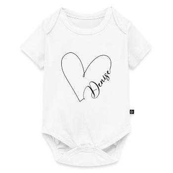 Denise Name Heart Line - Baby Premium short-sleeve bodysuit - white - Front