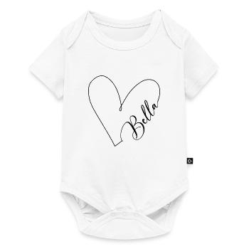 Bella Name Heart Line - Body à manches courtes Premium Bébé - blanc - Devant